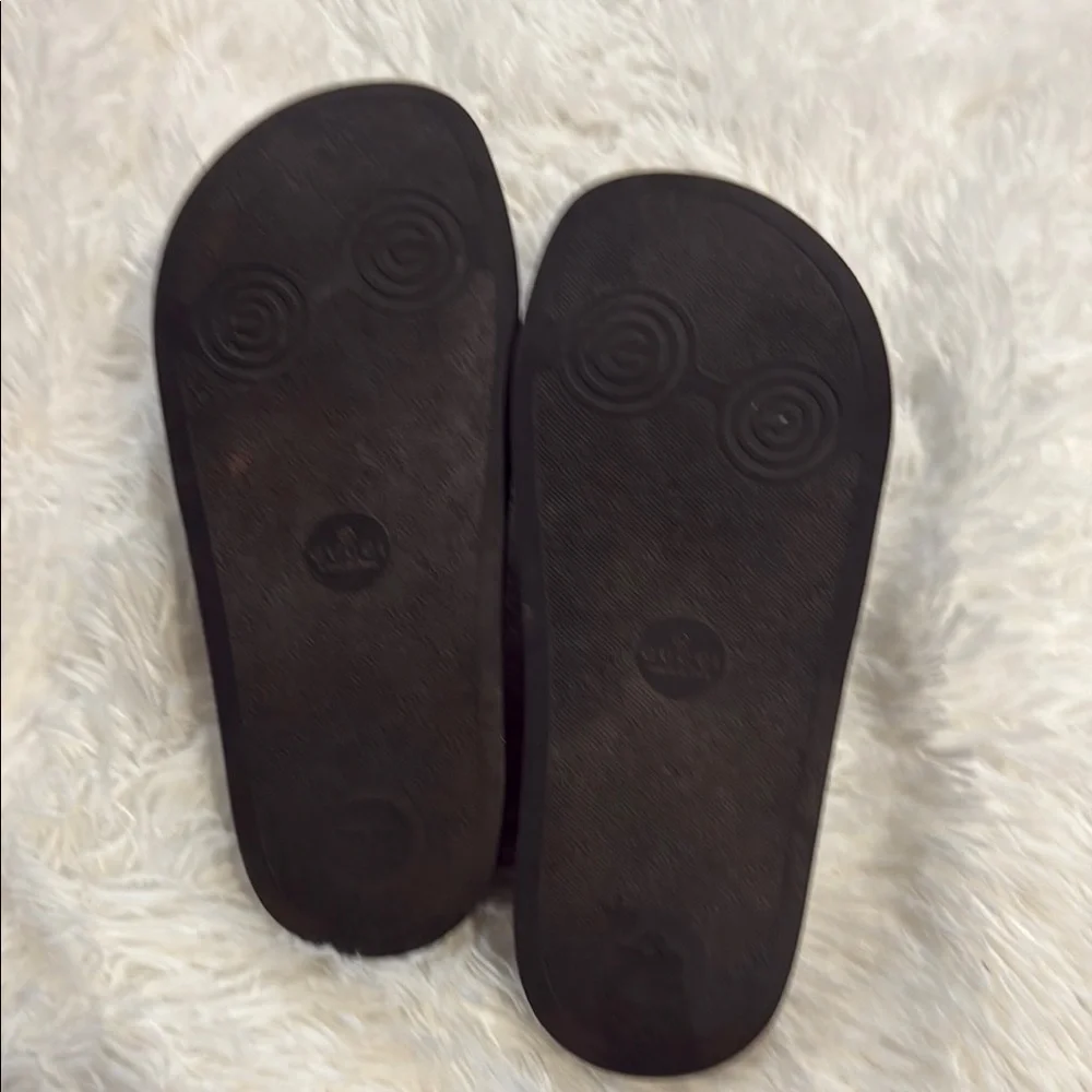 Black Slide Sandals with Logo Detail - Picture 2 of 6